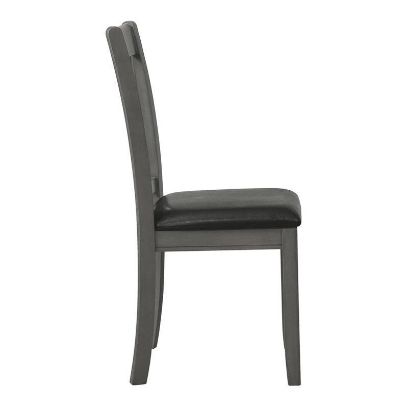 Pemberly Row Padded Wood Dining Side Chairs Espresso and Medium Gray
