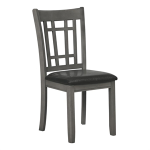 Pemberly Row Padded Wood Dining Side Chairs Espresso and Medium Gray