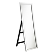 Pemberly Row Modern Glass Rectangle Cheval Mirror in Silver Finish