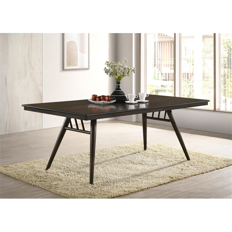 Pemberly Row Rectangular Mid-Century Wood Dining Table Dark Walnut
