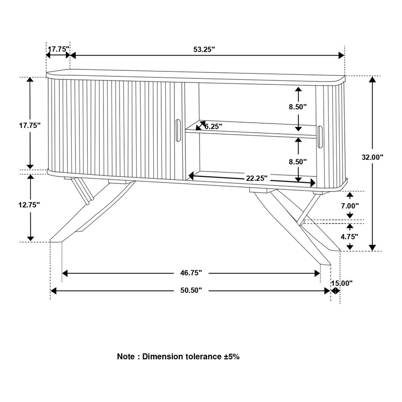 Pemberly Row 2-door Rectangular Mid-Century Wood Server Dark Walnut