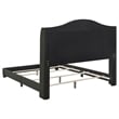 Pemberly Row Transitional Fabric Upholstered Camel Back Full Bed Gray