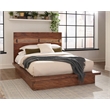 Pemberly Row Farmhouse Wood Eastern King Bed Smokey Walnut and Brown