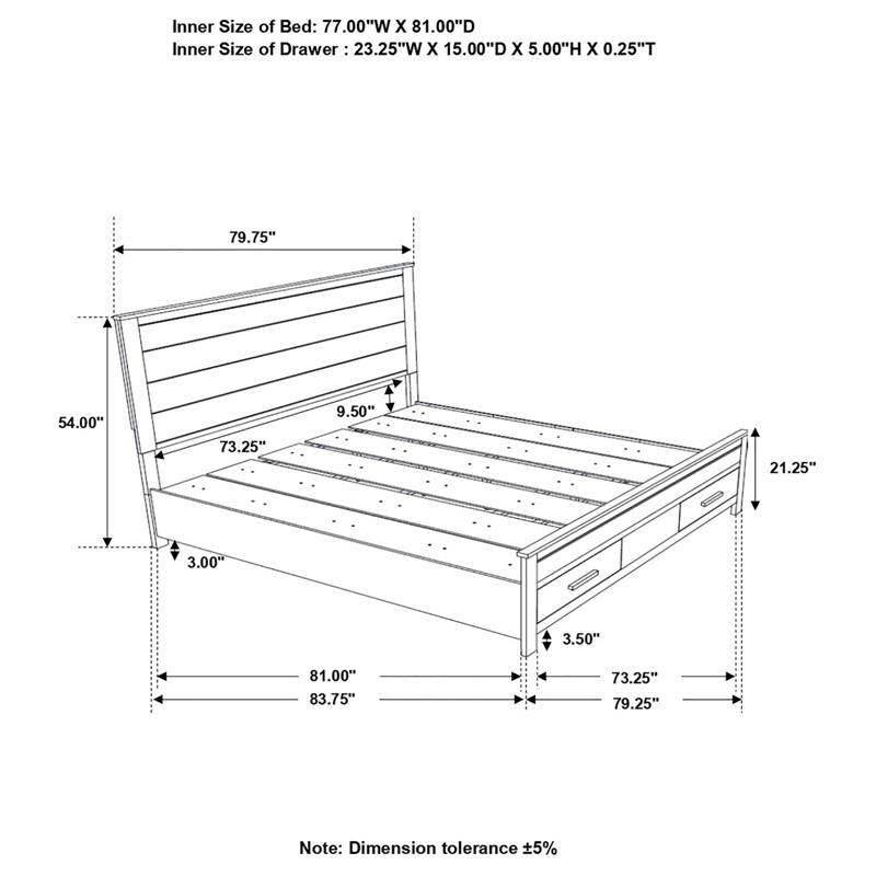 Pemberly Row Farmhouse Wood Eastern King Storage Bed Rustic Golden Brown