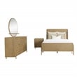 Pemberly Row 4-piece Wood Queen Bedroom Set Sand Wash and Natural Cane