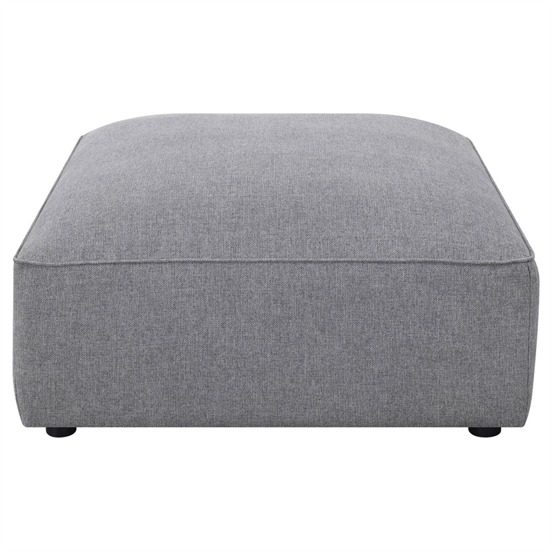 Pemberly Row Contemporary Fabric Upholstered Square Ottoman in Gray