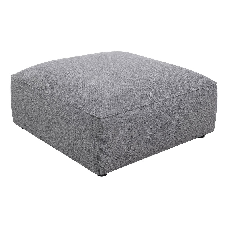 Pemberly Row Contemporary Fabric Upholstered Square Ottoman in Gray