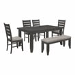 Pemberly Row 6-piece Transitional Wood Rectangular Dining Set in Gray