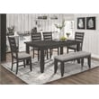 Pemberly Row 6-piece Transitional Wood Rectangular Dining Set in Gray