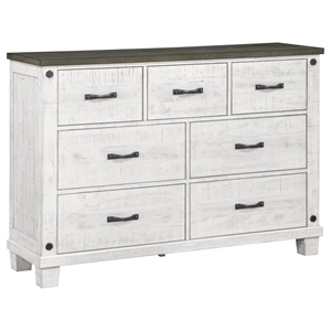pemberly row 7-drawer wood dresser distressed distressed gray and white