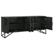 Pemberly Row 4-Door Contemporary Wood Accent Cabinet in Matte Black