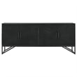 Pemberly Row 4-Door Contemporary Wood Accent Cabinet in Matte Black