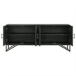 Pemberly Row 4-Door Contemporary Wood Accent Cabinet in Matte Black