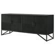 Pemberly Row 4-Door Contemporary Wood Accent Cabinet in Matte Black
