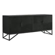 Pemberly Row 4-Door Contemporary Wood Accent Cabinet in Matte Black