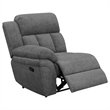 Pemberly Row Upholstered Modern Motion Loveseat Console in Charcoal