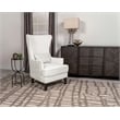 Pemberly Row Upholstered Fabric Accent Chair with Wingback in Latte