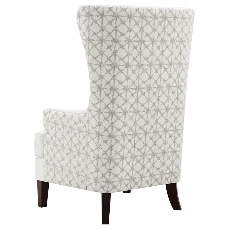 Pemberly Row Upholstered Fabric Accent Chair with Wingback in Latte