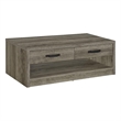 Pemberly Row 2-Drawer Rectangular Engineered Wood Coffee Table in Gray