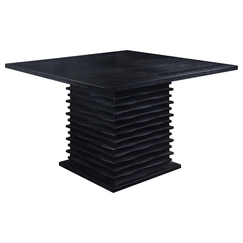 Pemberly Row 7-Piece Contemporary Wood Dining Set in Black and Gray