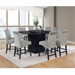 Pemberly Row 9-Piece Contemporary Wood Dining Set in Black and Gray