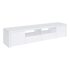 Pemberly Row 2-Door Modern Wood TV Stand for Tvs up to 85&quot in White