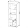 Pemberly Row 3-Shelf Farmhouse Engineered Wood Media Tower in Brown