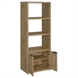 Pemberly Row 3-Shelf Farmhouse Engineered Wood Media Tower in Brown