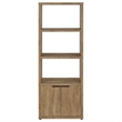 Pemberly Row 3-Shelf Farmhouse Engineered Wood Media Tower in Brown