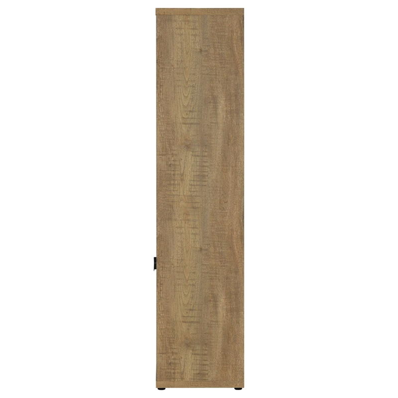 Pemberly Row 3-Shelf Farmhouse Engineered Wood Media Tower in Brown