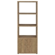 Pemberly Row 3-Shelf Farmhouse Engineered Wood Media Tower in Brown