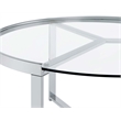 Pemberly Row 2-Piece Metal Round Glass Top Nesting Coffee Table Chrome