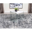 Pemberly Row Modern Square End Table With Clear Glass Legs in White
