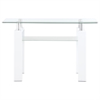 Pemberly Row Metal Rectangular Glass Top Sofa Table With Shelf White