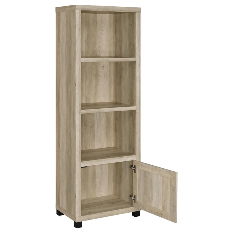 Pemberly Row 3-shelf Transitional Wood Media Tower in Antique Pine