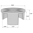Pemberly Row Coastal Wood Round Three Legs Coffee Table in Natural