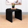 Pemberly Row Coastal Woven Rattan U-Shaped Square End Table in Black