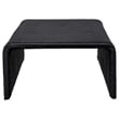 Pemberly Row Coastal Woven Rattan Square U-Shaped Coffee Table in Black