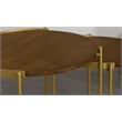 Pemberly Row 2-piece Wood Round Nesting Table in Dark Brown and Gold