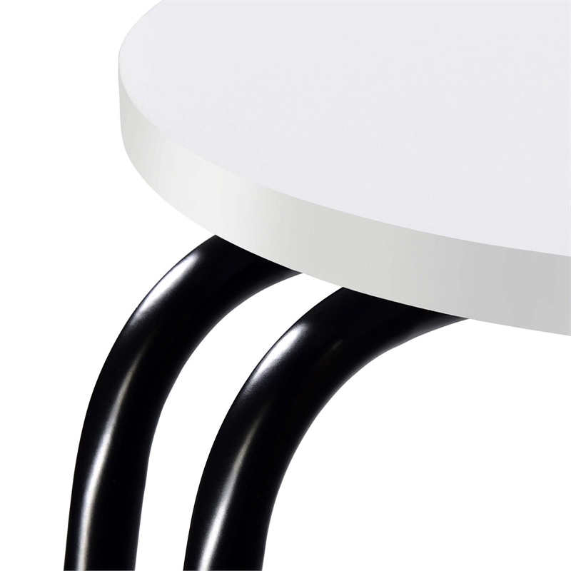 Pemberly Row 3-tier Contemporary Wood Round Side Table White and Black