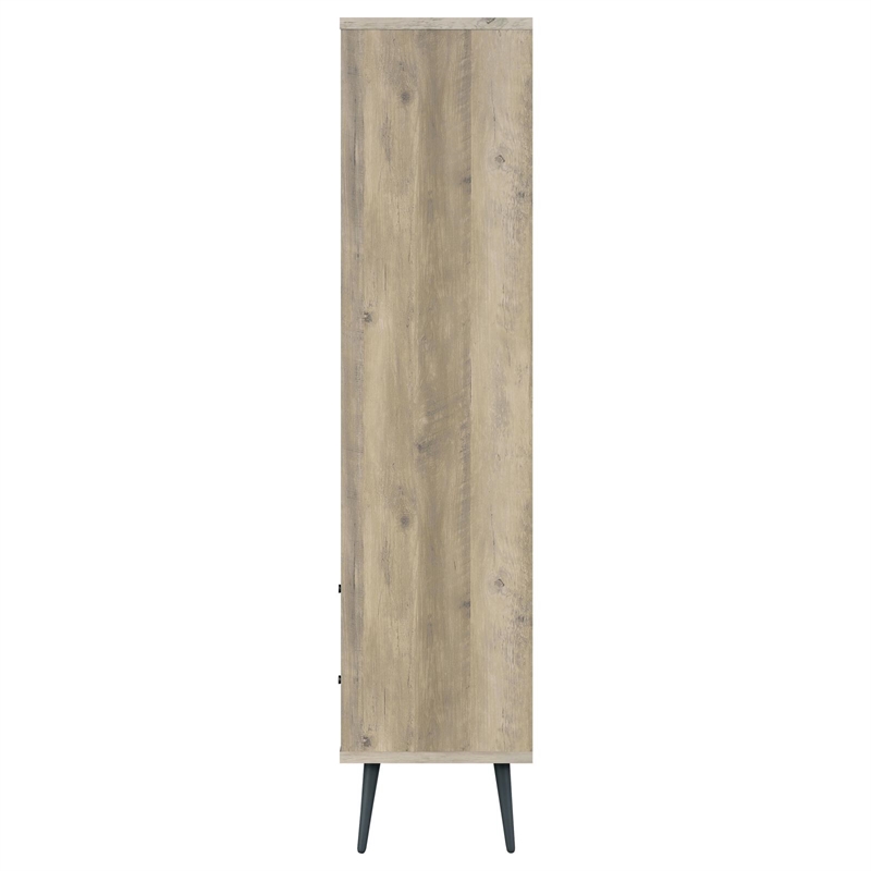 Pemberly Row 3-shelf Engineered Wood Bookcase in Gray and Antique Pine