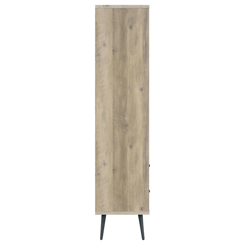 Pemberly Row 3-shelf Engineered Wood Bookcase in Gray and Antique Pine