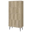 Pemberly Row 3-shelf Engineered Wood Bookcase in Gray and Antique Pine