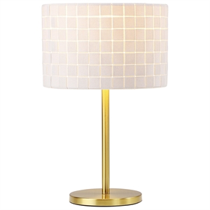 pemberly row metal buffet table lamp with drum shade in gold and beige