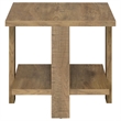 Pemberly Row 1-Shelf Square Farmhouse Engineered Wood End Table in Brown