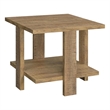 Pemberly Row 1-Shelf Square Farmhouse Engineered Wood End Table in Brown