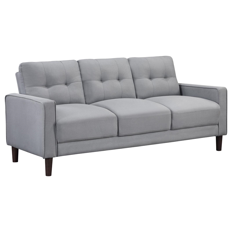 Pemberly Row 2-Piece Upholstered Fabric Sofa Set with Track Arms in Gray