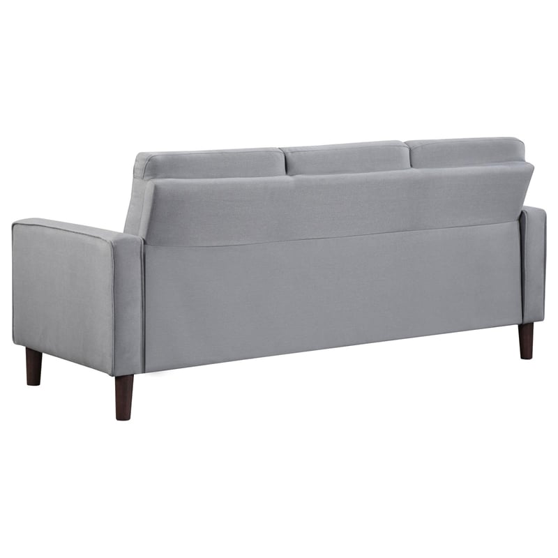 Pemberly Row 2-Piece Upholstered Fabric Sofa Set with Track Arms in Gray