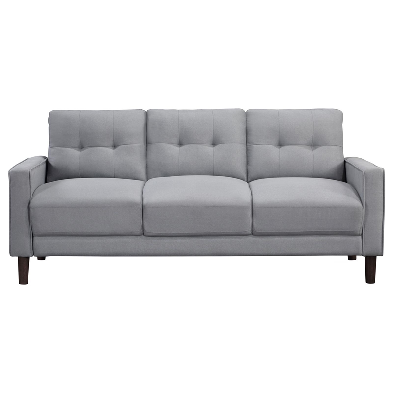 Pemberly Row 2-Piece Upholstered Fabric Sofa Set with Track Arms in Gray