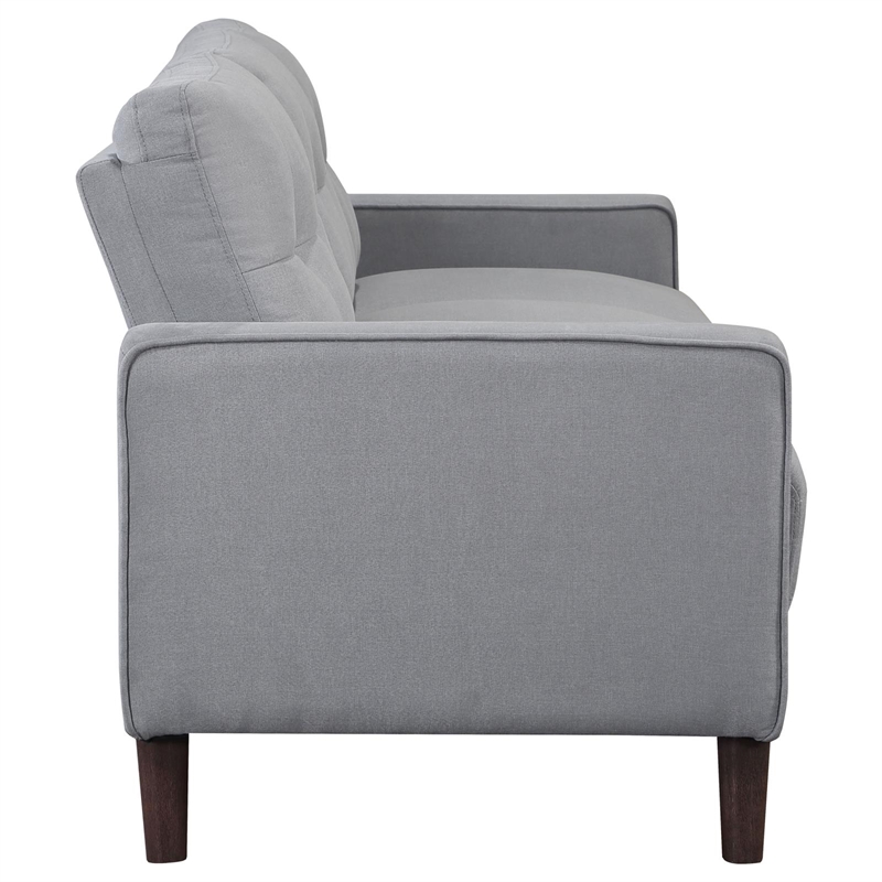 Pemberly Row 2-Piece Upholstered Fabric Sofa Set with Track Arms in Gray